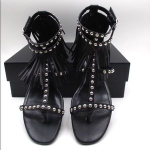 Saint Laurent NWT Nu Pieds Fringe Sandals